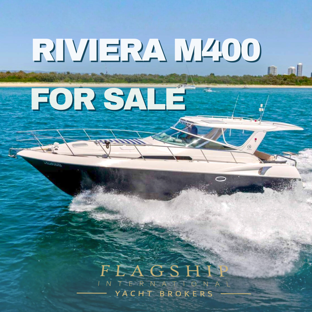 Flagship International Yacht Brokers Facebook ad: Riviera M400 Sports Cruiser | For Sale