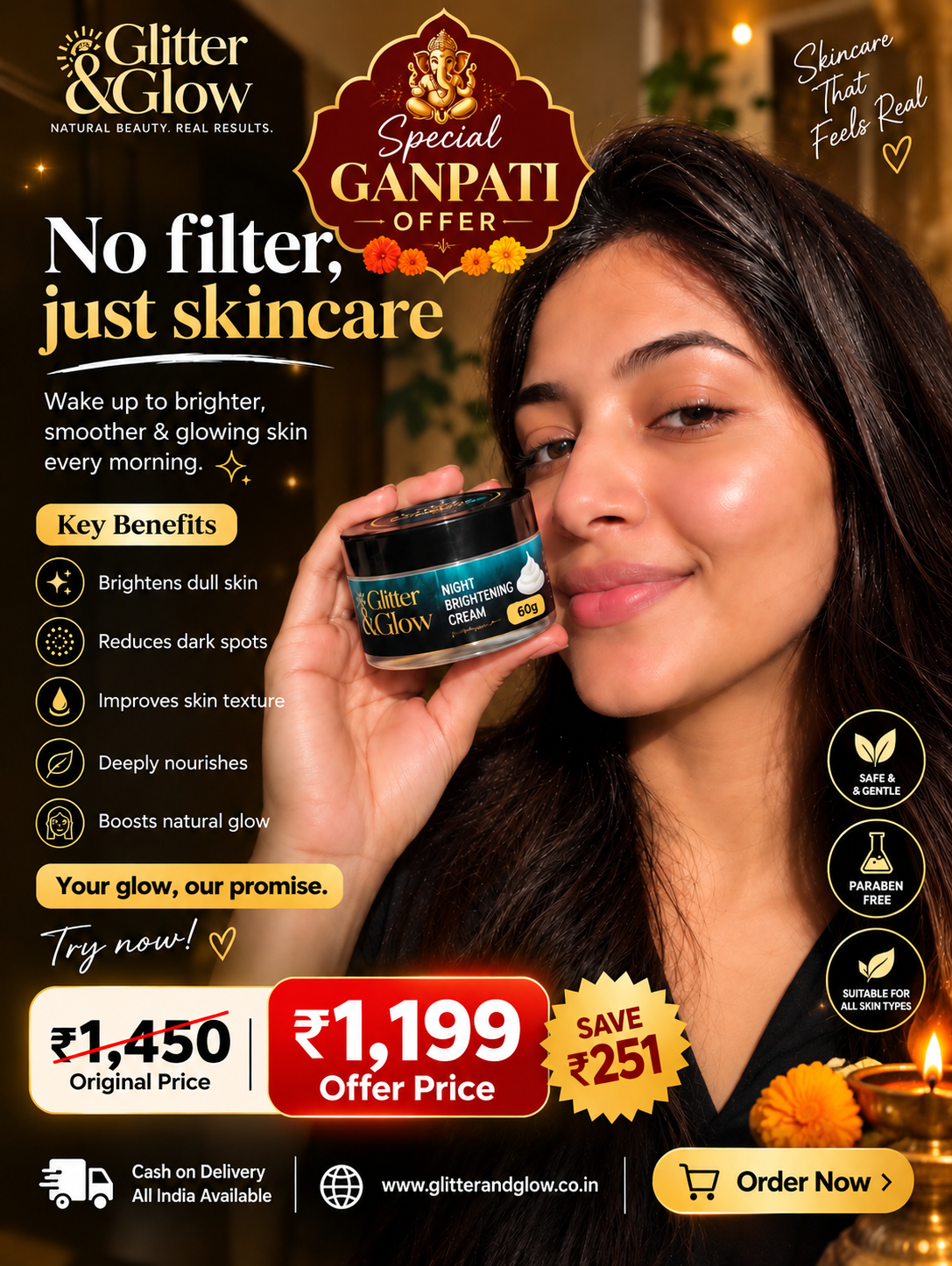 Glitter glow Facebook ad: GANESH CHATURTHI SPECIAL OFFER
