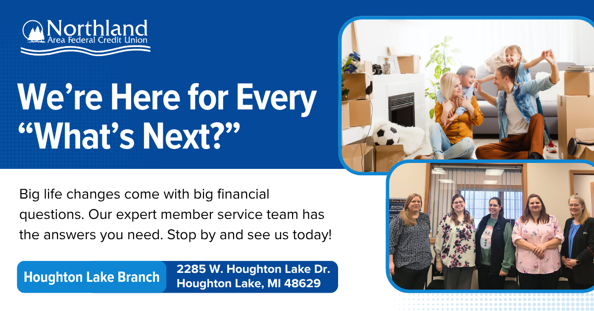 Northland Area Federal Credit Union Facebook ad: We're Here for You!