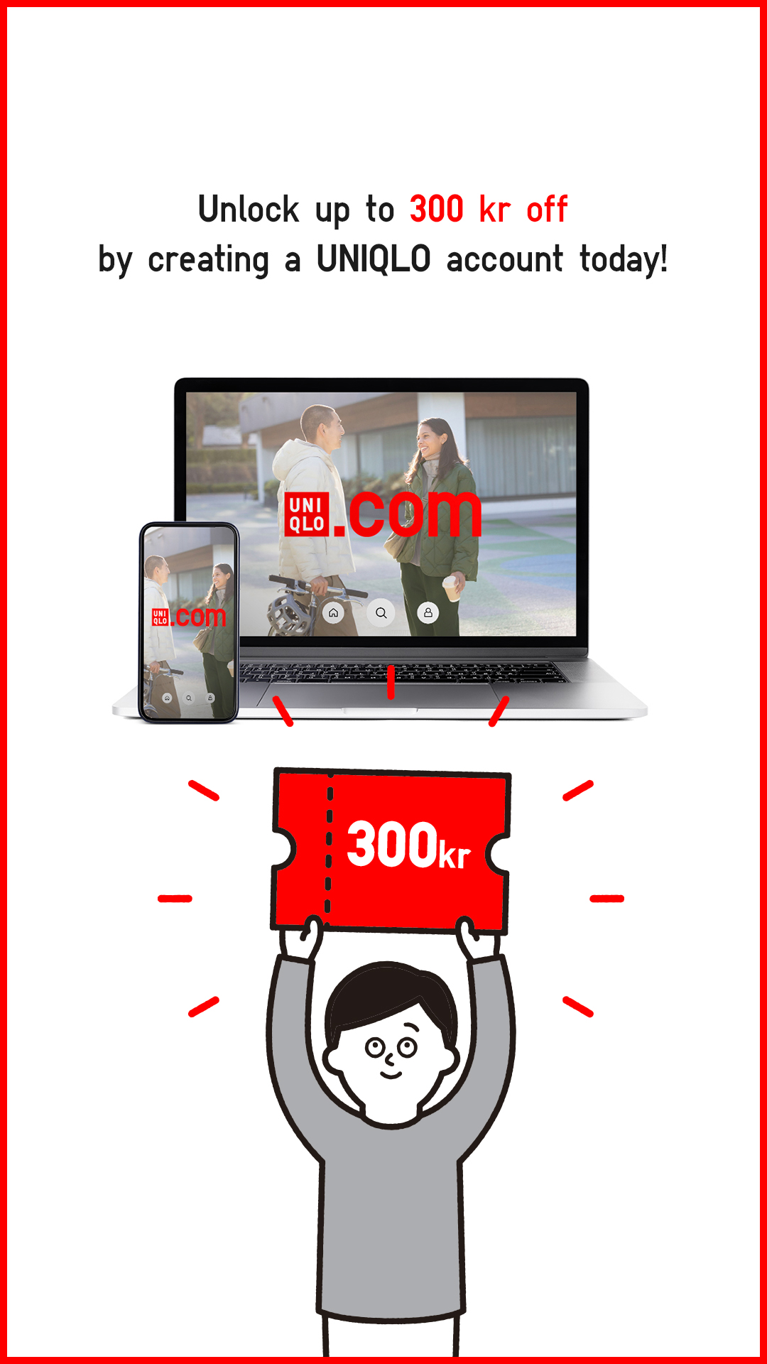 UNIQLO Europe Facebook ad: Create a UNIQLO account today
