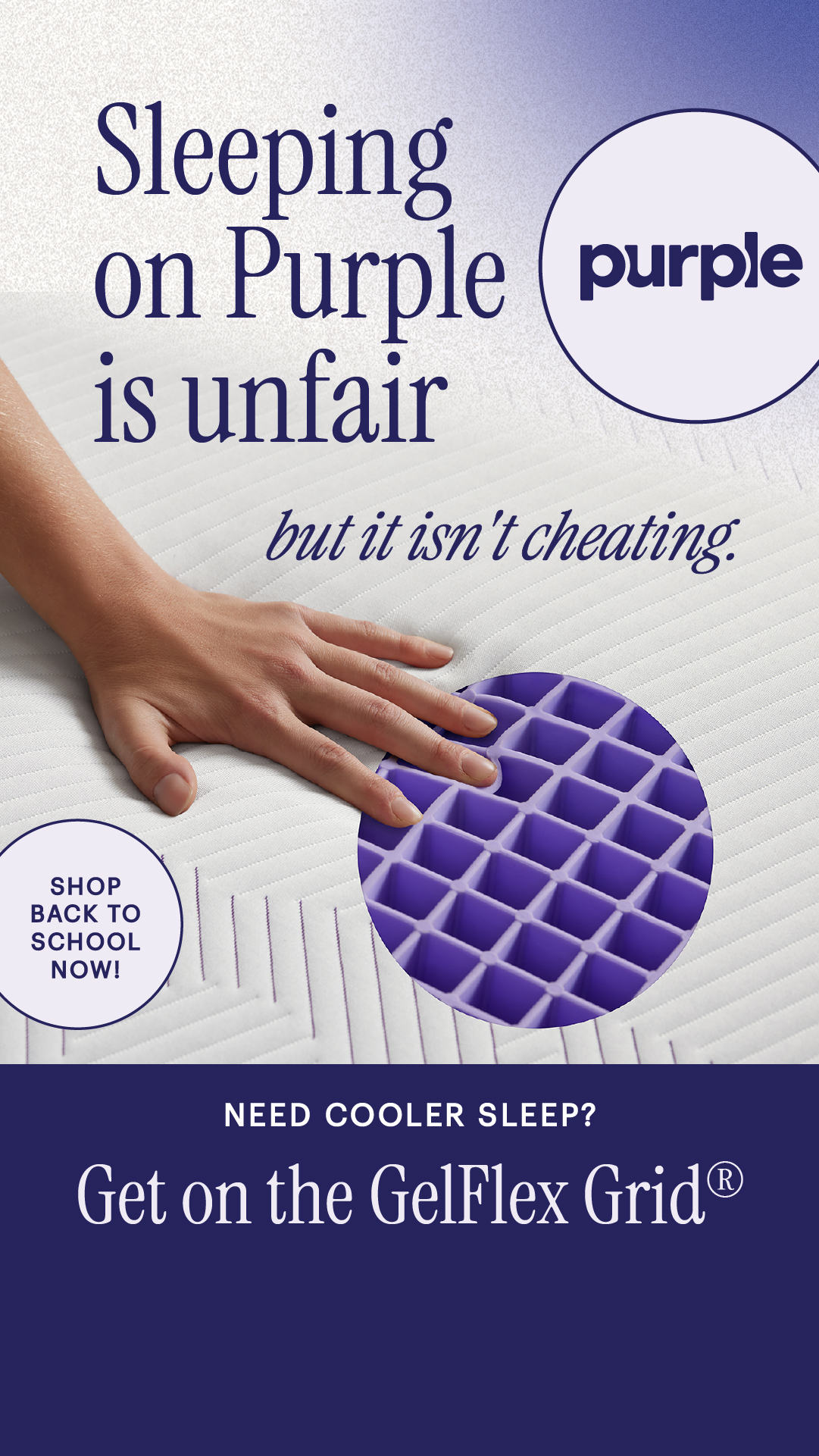 Purple Facebook ad