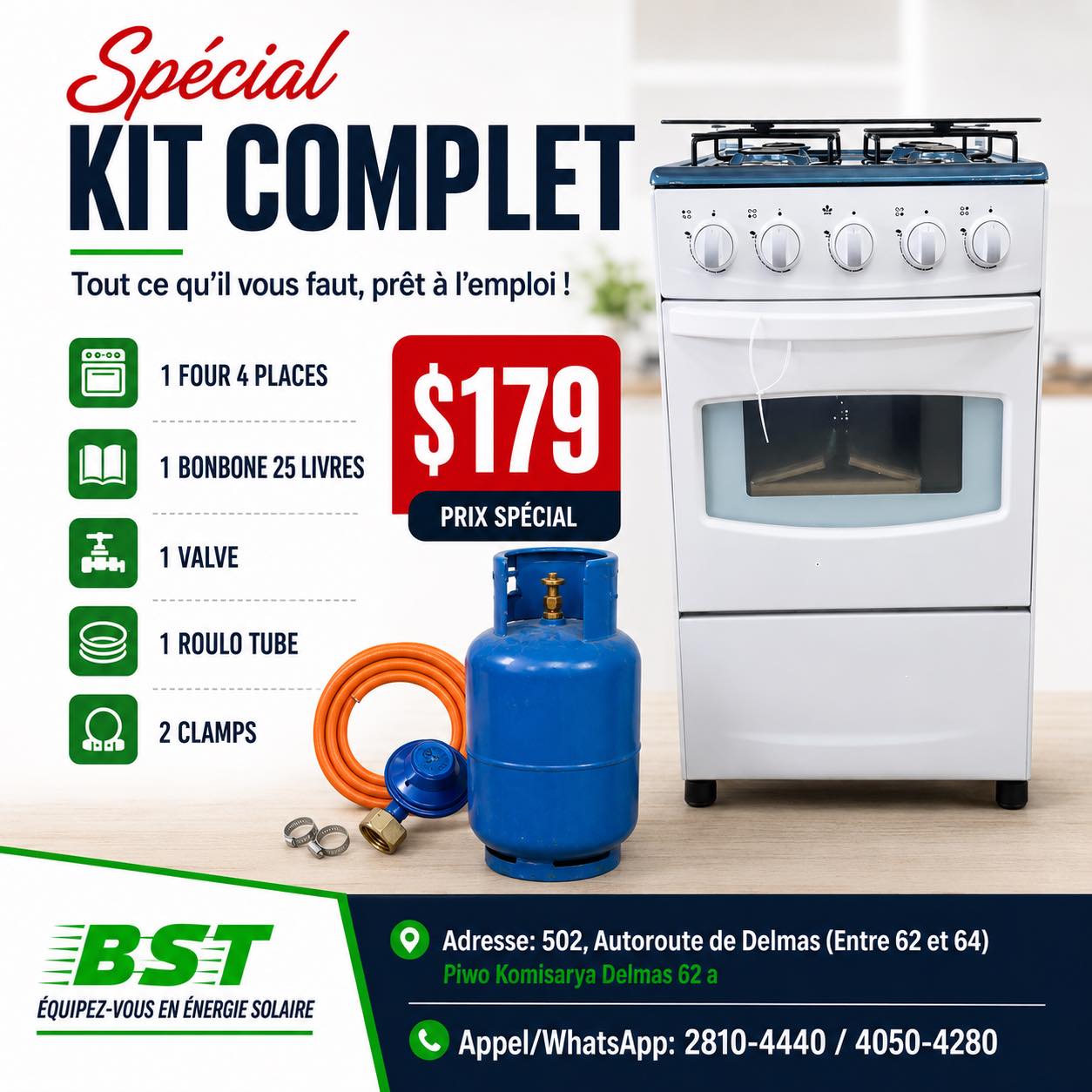 BST Delmas Facebook ad: Spécial kit Four a vitre konplè.