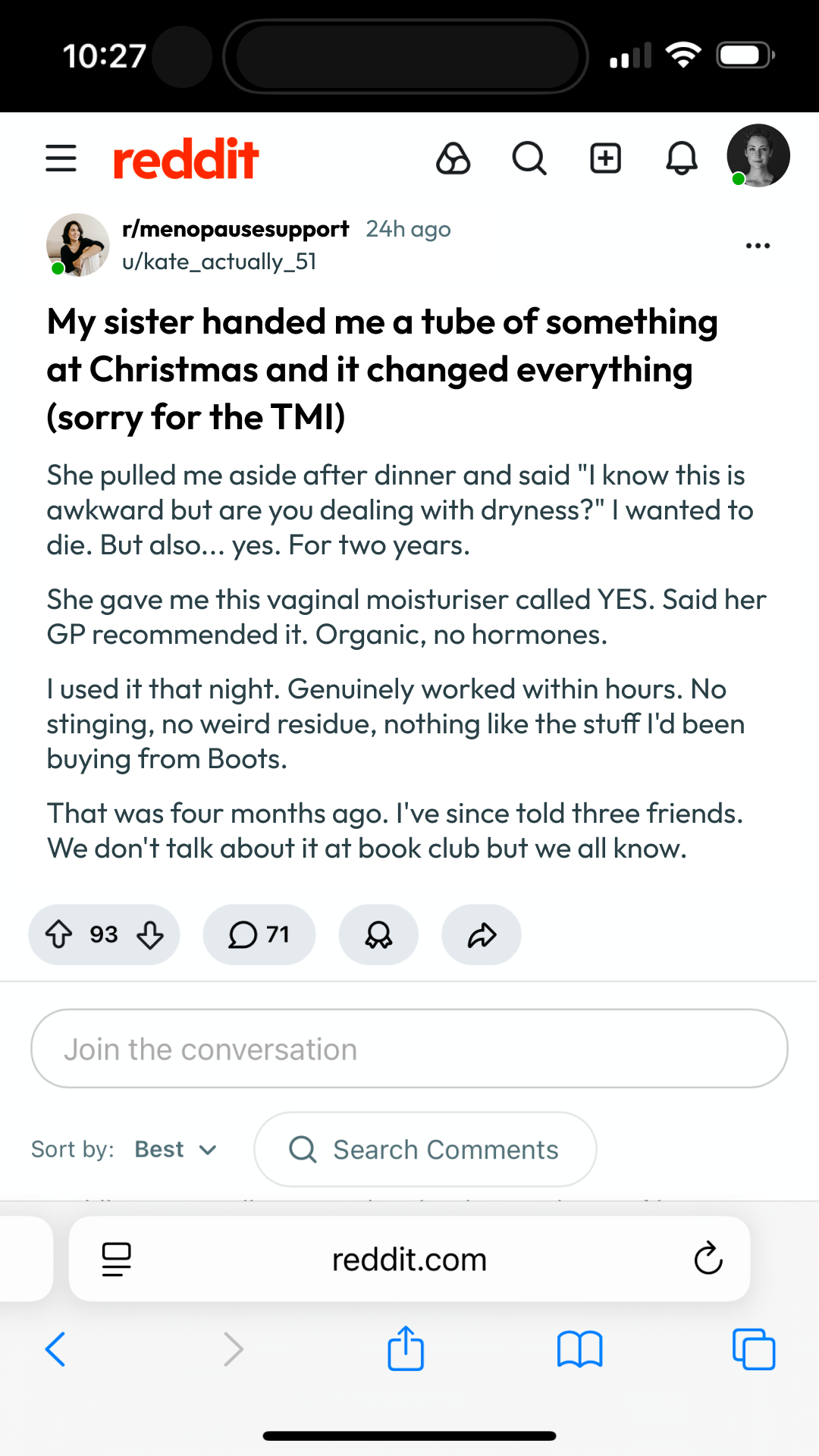 YES - The Organic Intimacy Company Facebook ad
