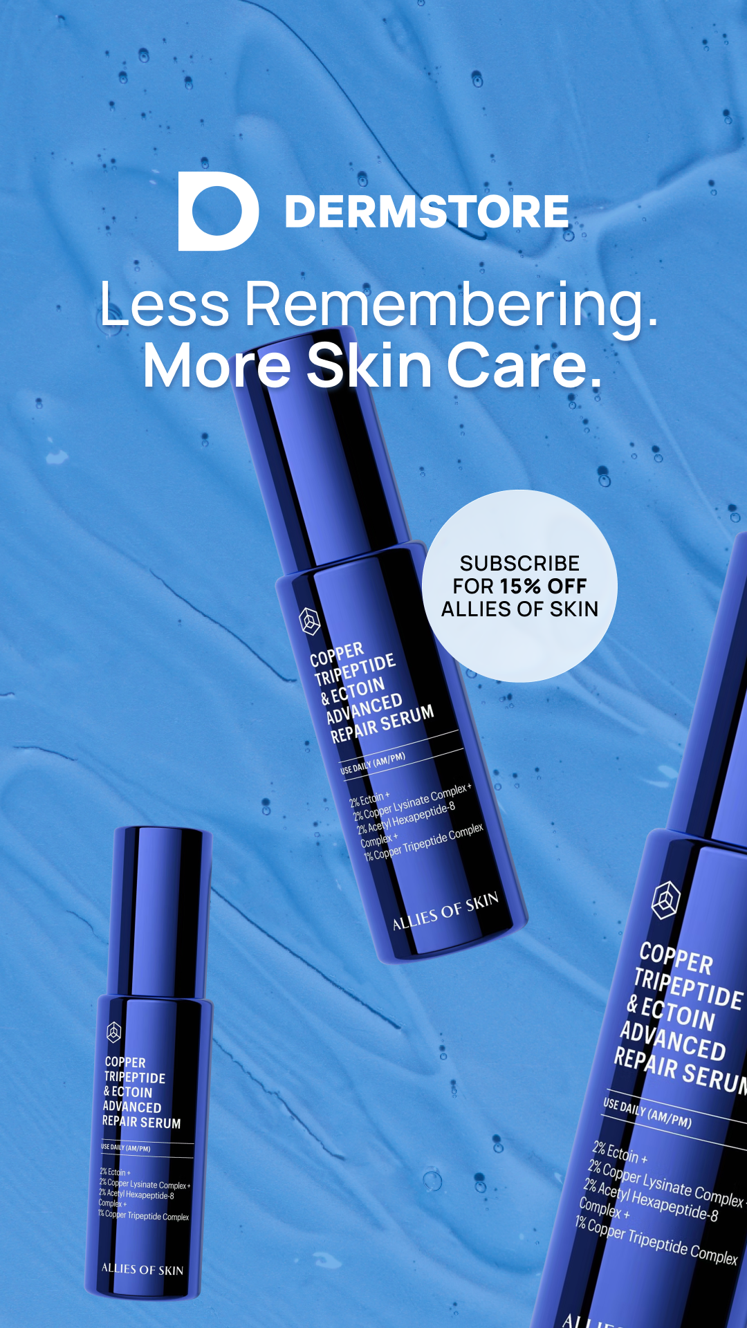 Dermstore Facebook ad: Never Run Out Again