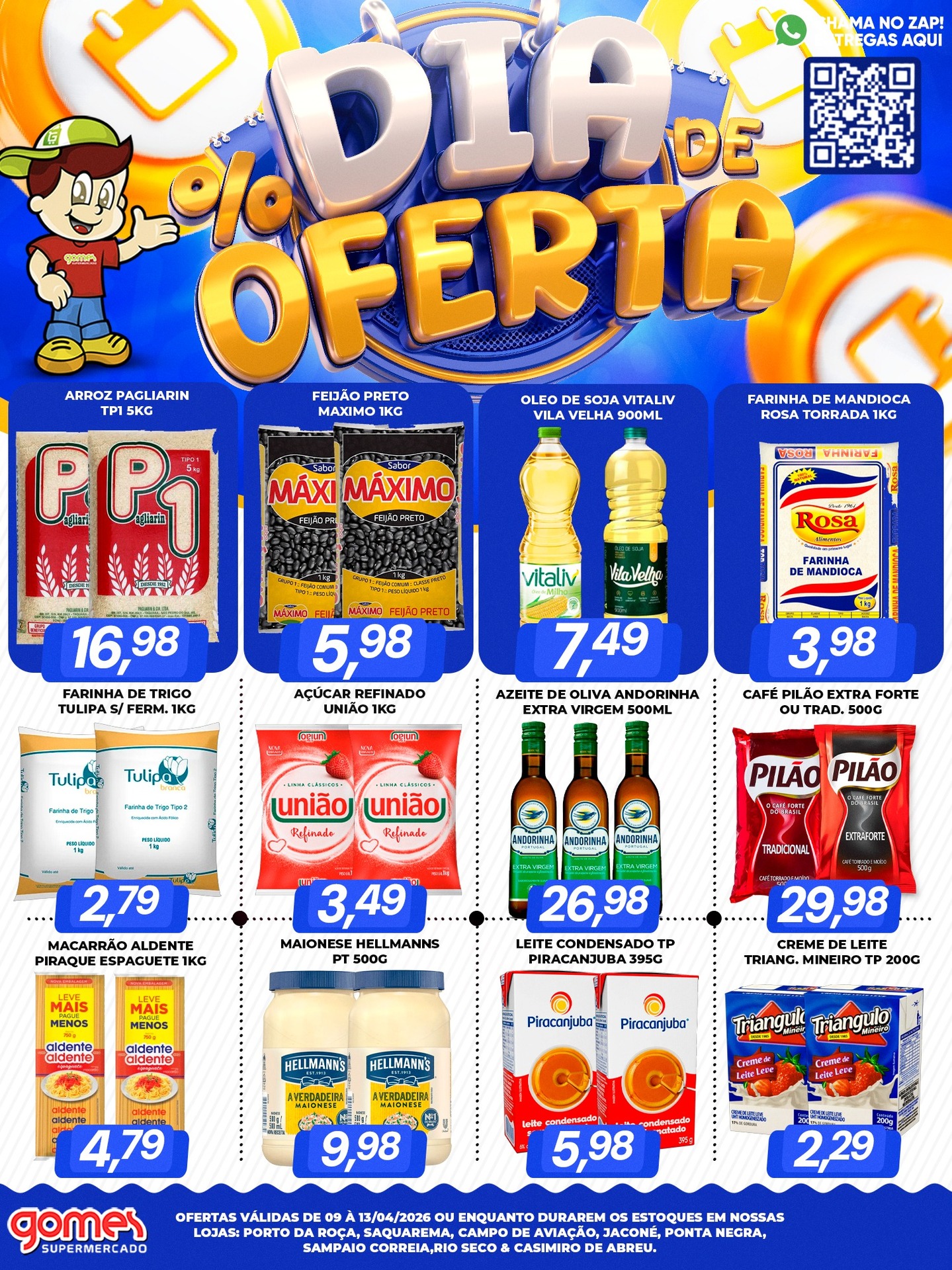 Gomes Supermercados Facebook ad: DIA DE OFERTA ATÉ SEGUNDA NO GOMES