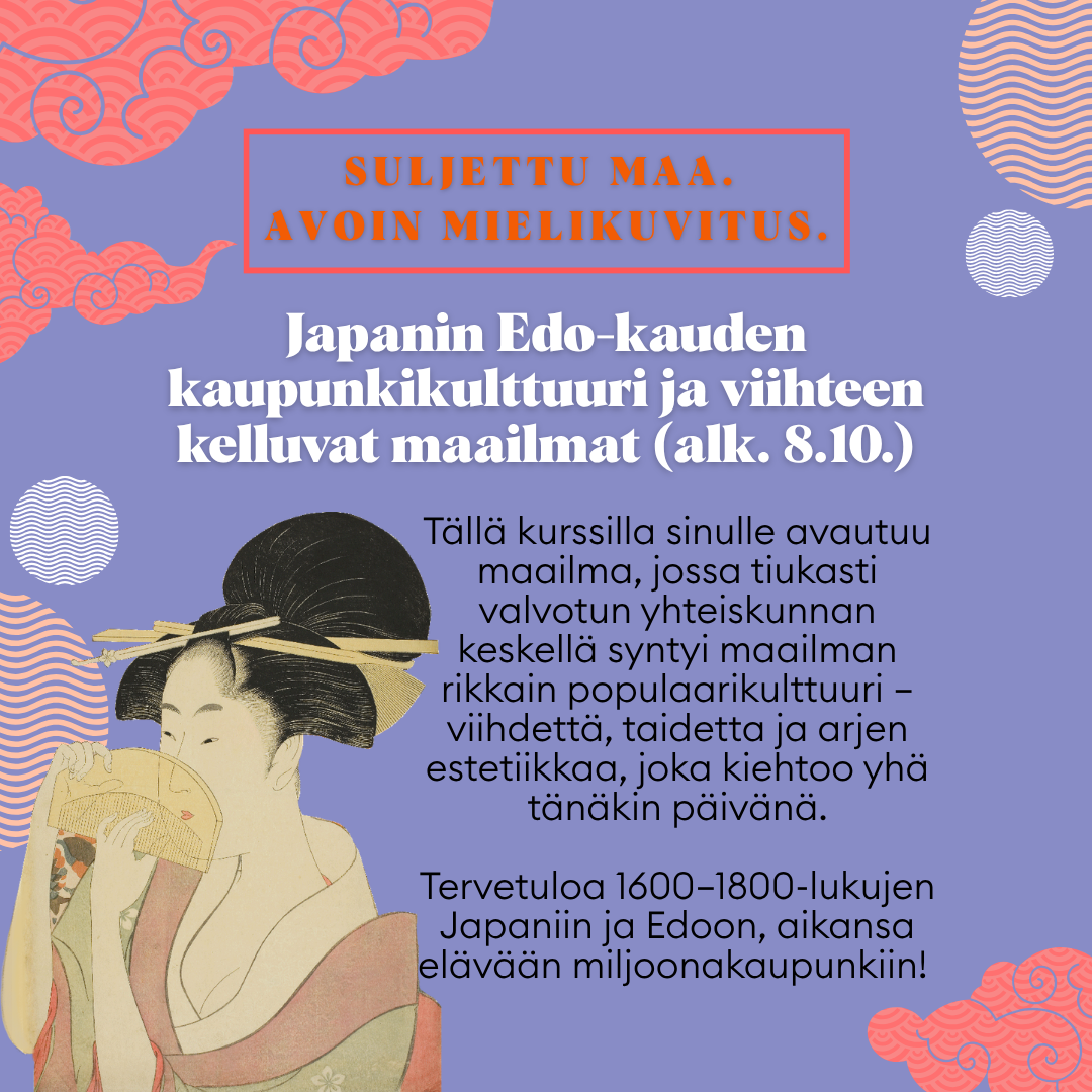 Helsingin seudun kesäyliopisto - Helsinki Summer University Facebook ad: Etäopetuksena opetettavat Japanin taidehistorian kurssit…