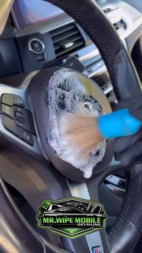 Mr. Wipe Mobile Detailing Facebook ad: We clean every surface and apply dressing to…