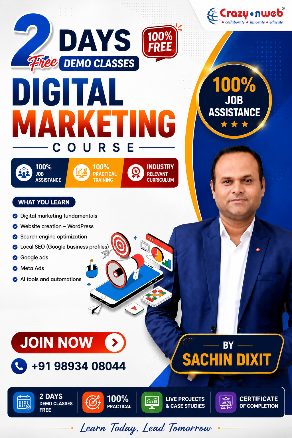 Crazyonweb Facebook ad: Learn AI + Marketing in One Course