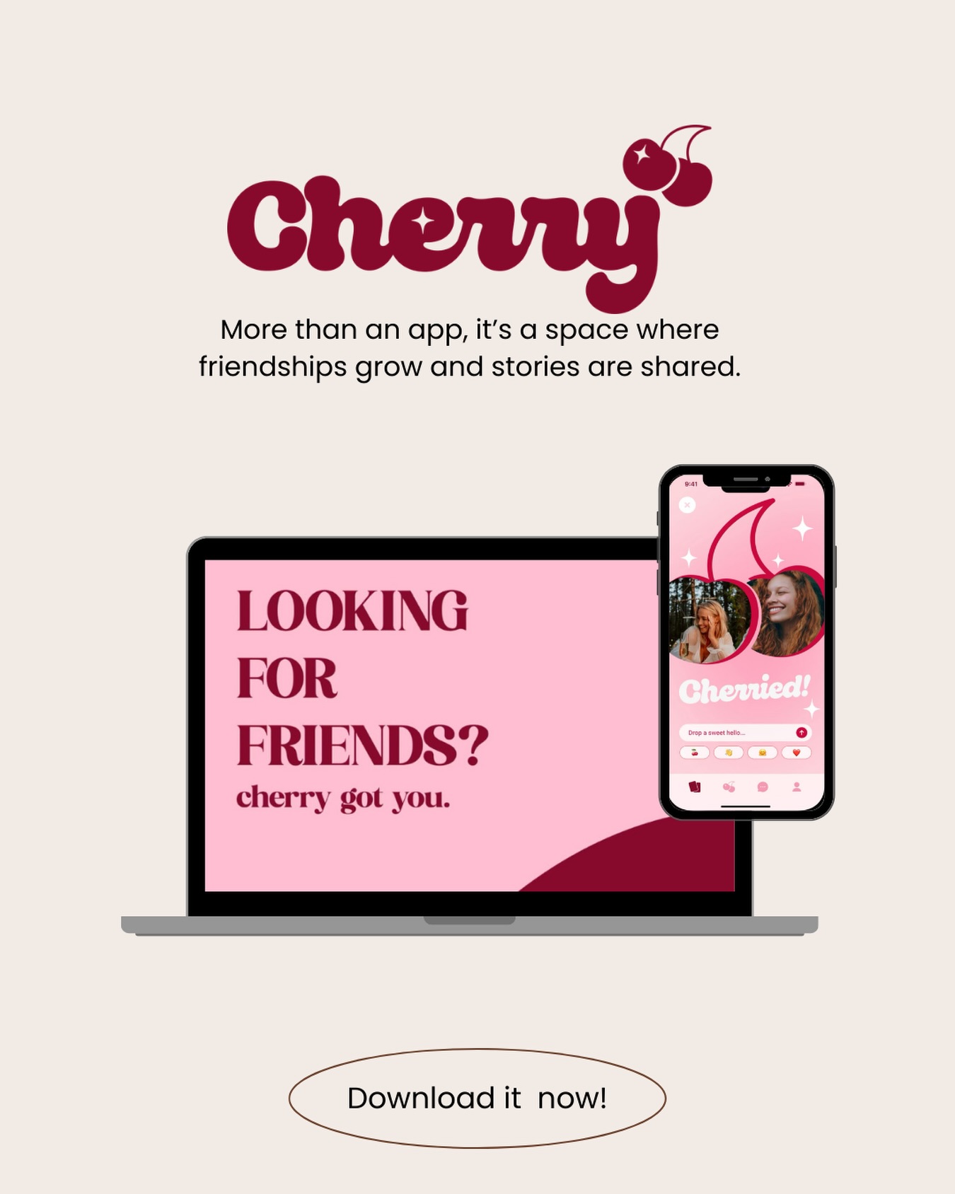 Cherry.letsbefriends Facebook ad: Download Cherry!