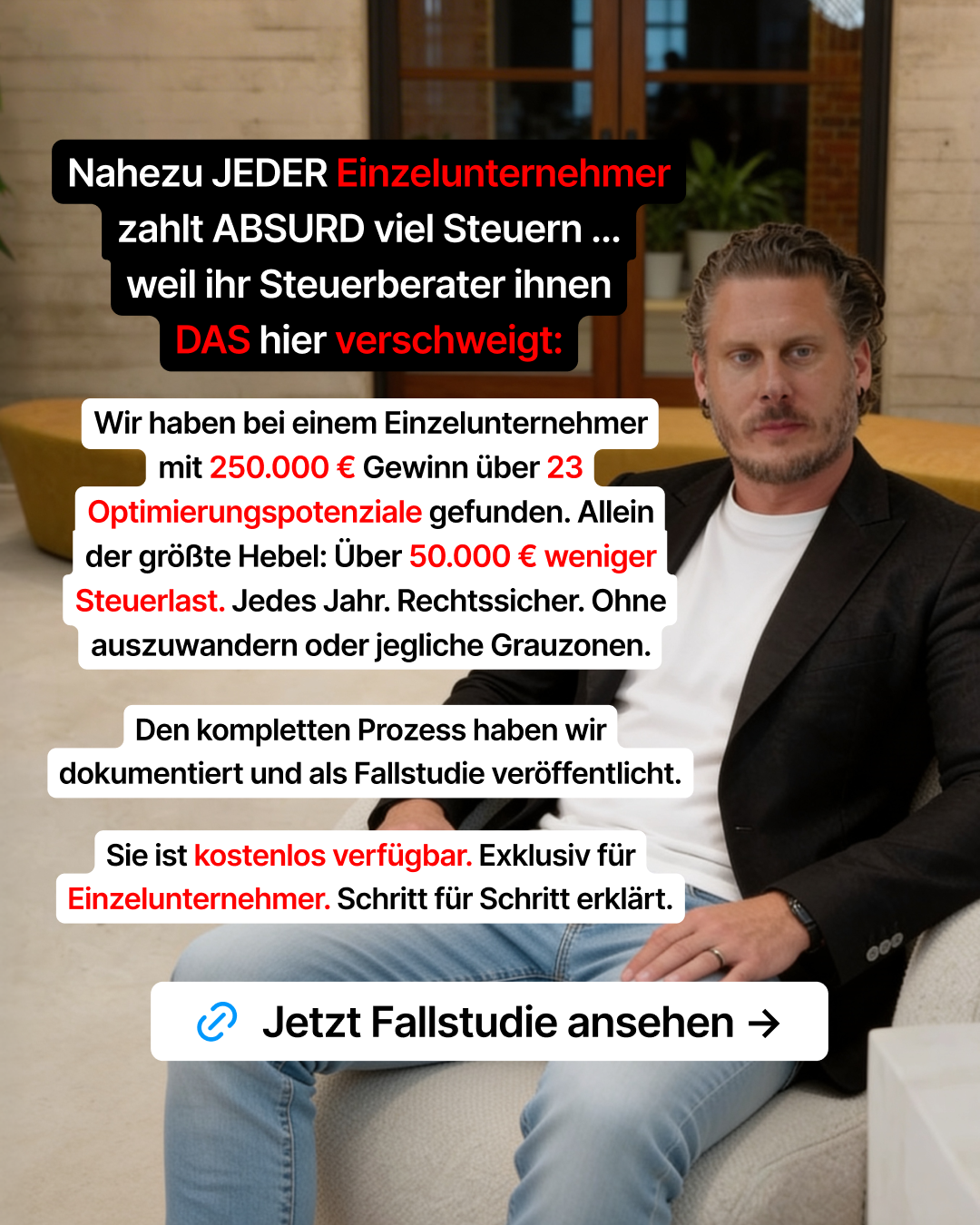 Marvin Großkrueger Facebook ad: Finde heraus, wie viel Steuer du legal sparen könntest