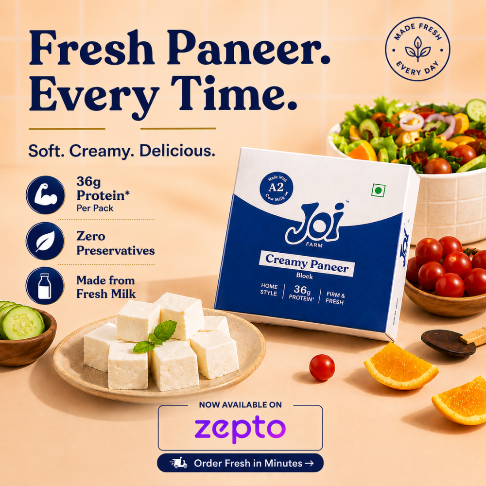 Joi Farm Facebook ad: Zero Compromise, 100% Paneer