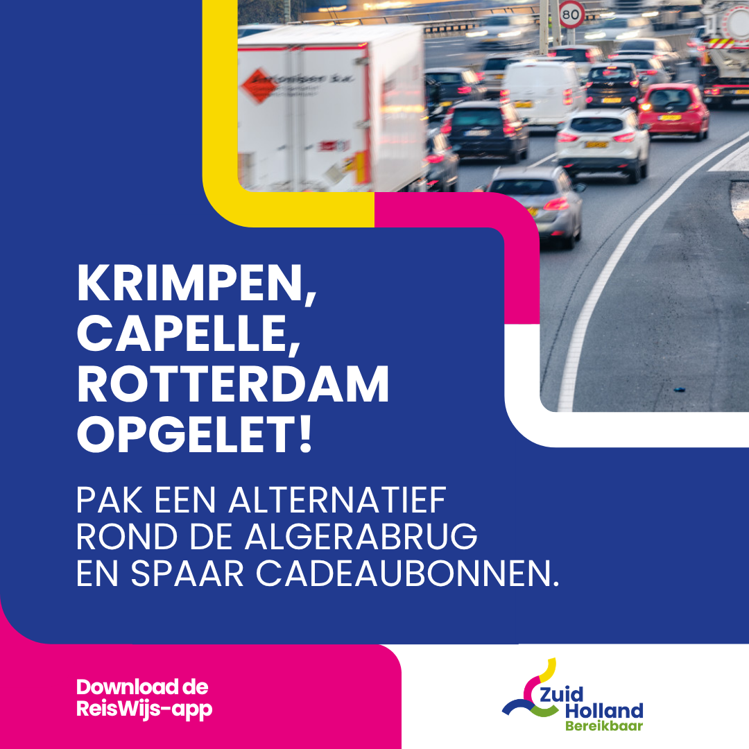 Zuid-Holland Bereikbaar Facebook ad: Download de ReisWijs-app