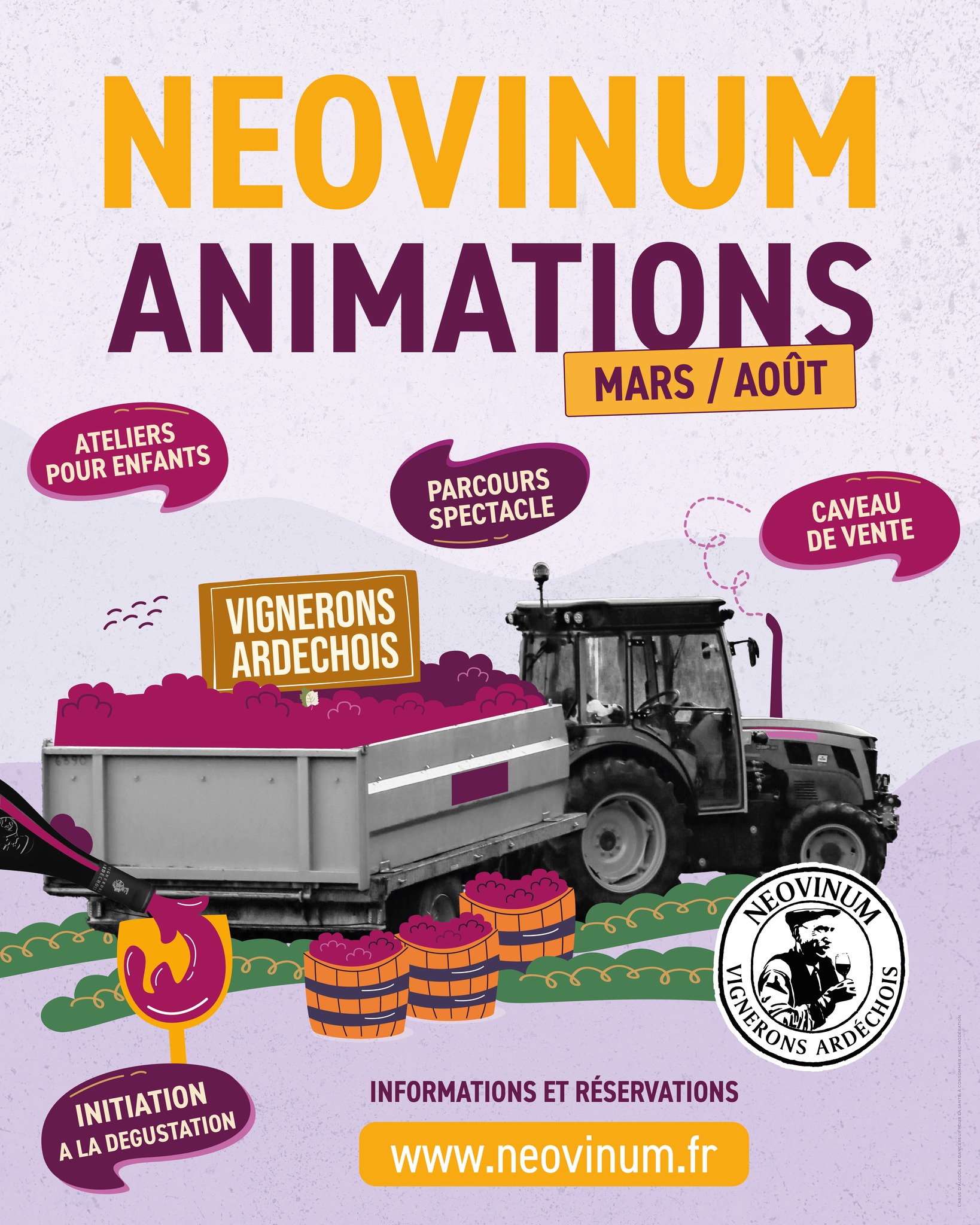 Vignerons Ardéchois Facebook ad: NEOVINUM: AGENDA DES ANIMATIONS DE MARS À AÔUT