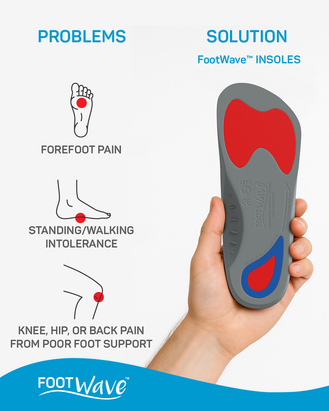 FootWave - dynamic insoles & customizable orthotics Facebook ad