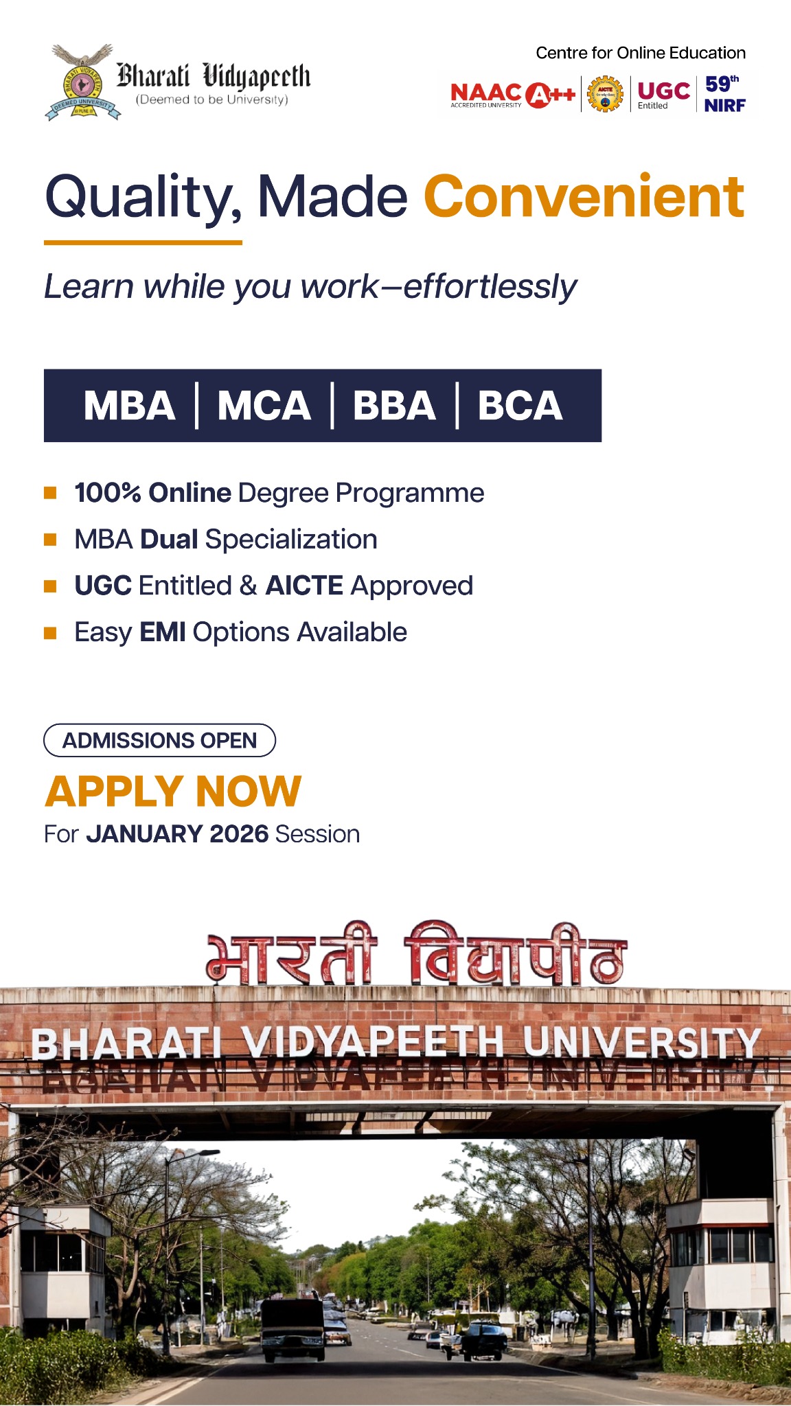 Bharati Vidyapeeth Online Degree Programs  Facebook ad