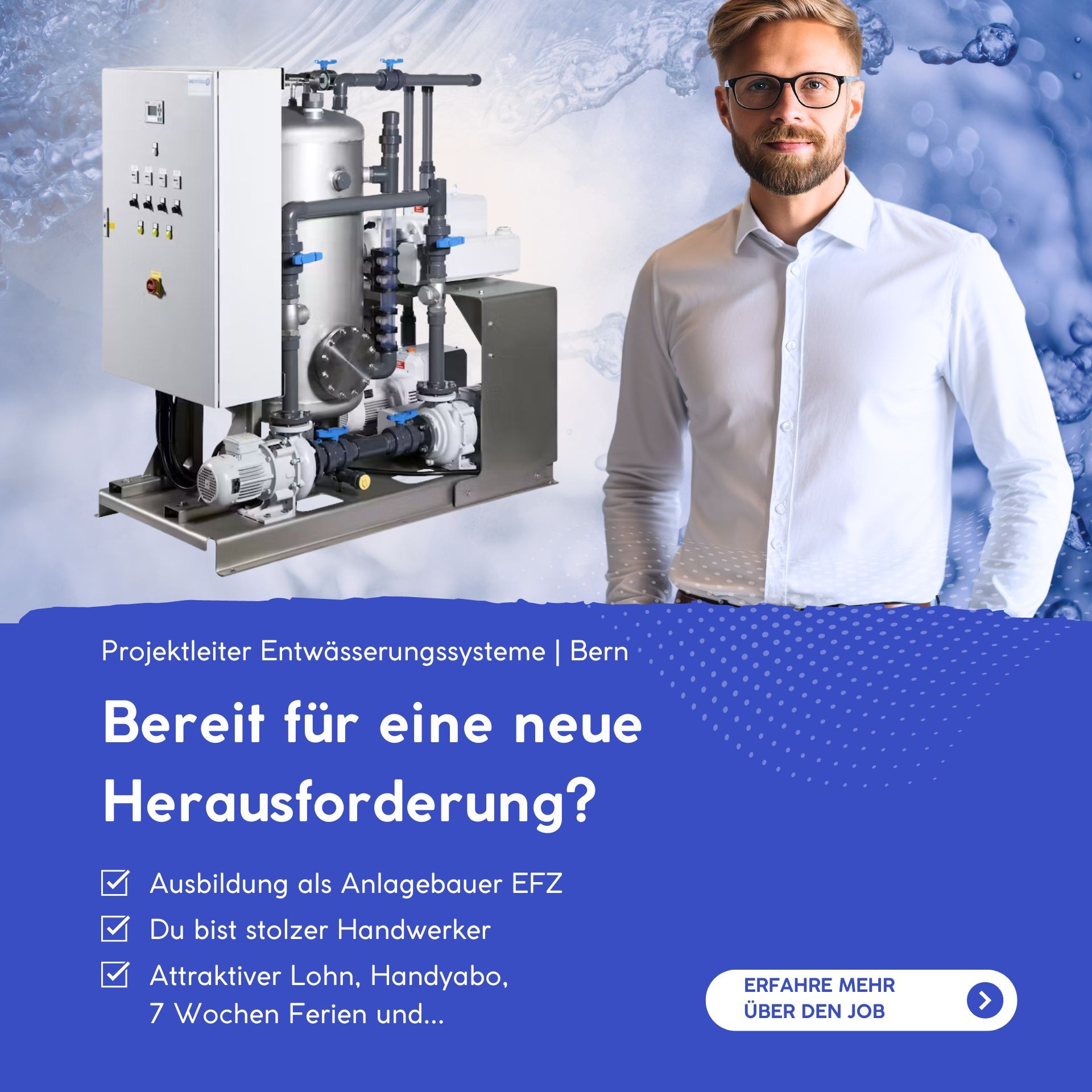 VAC Systems AG Facebook ad: Wir suchen dich, Projektleiter Anlagebau