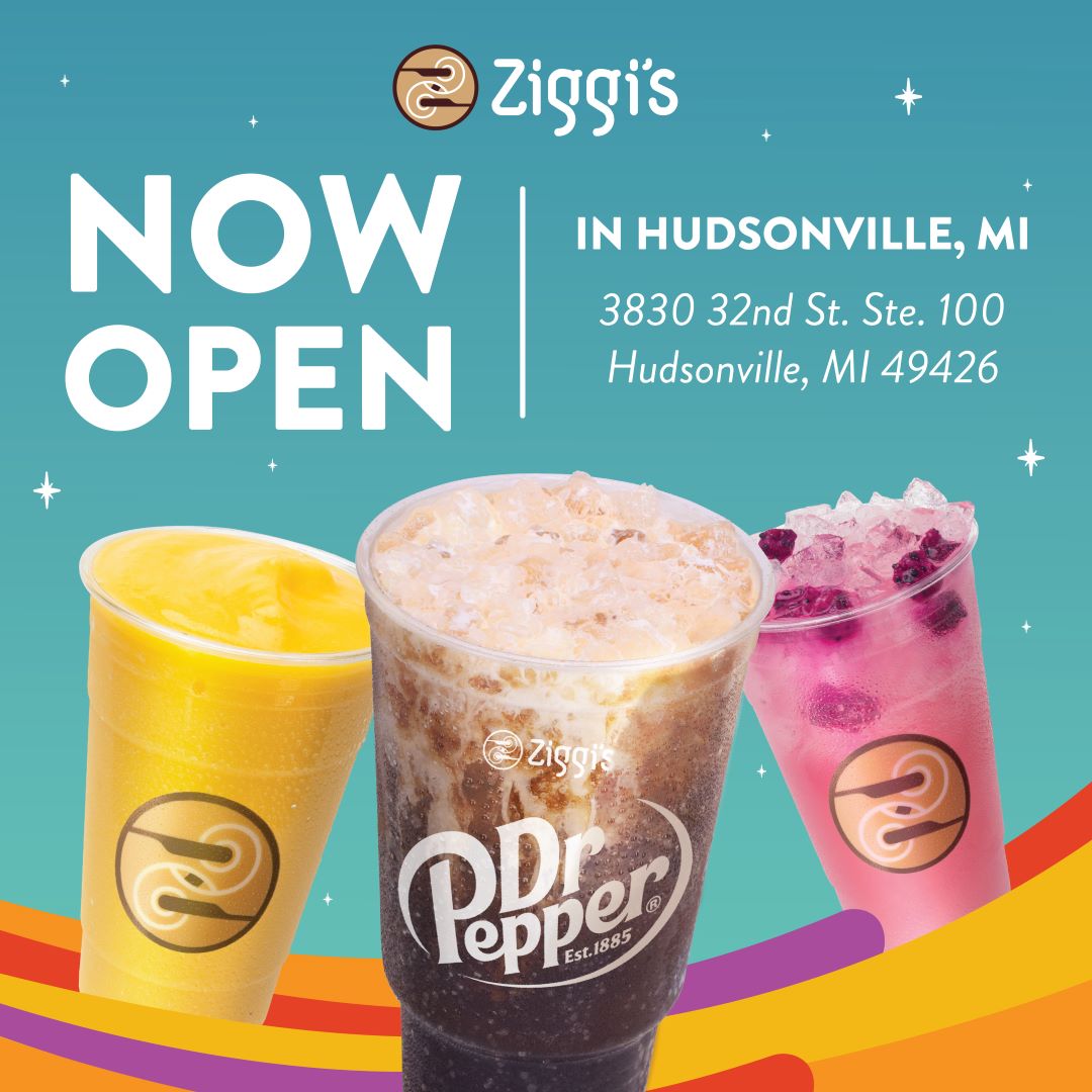 Ziggi's Coffee Facebook ad: Now Open in Hudsonville, MI