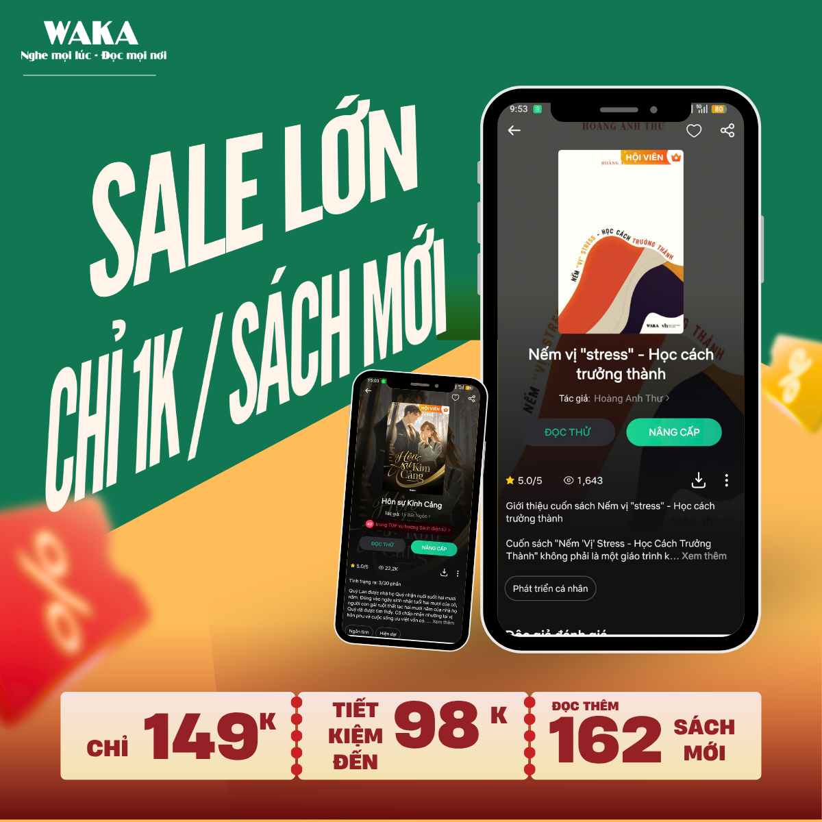 Waka - Thế giới truyện hay Facebook ad: 3 tháng đọc sách không giới hạn chỉ với 149K