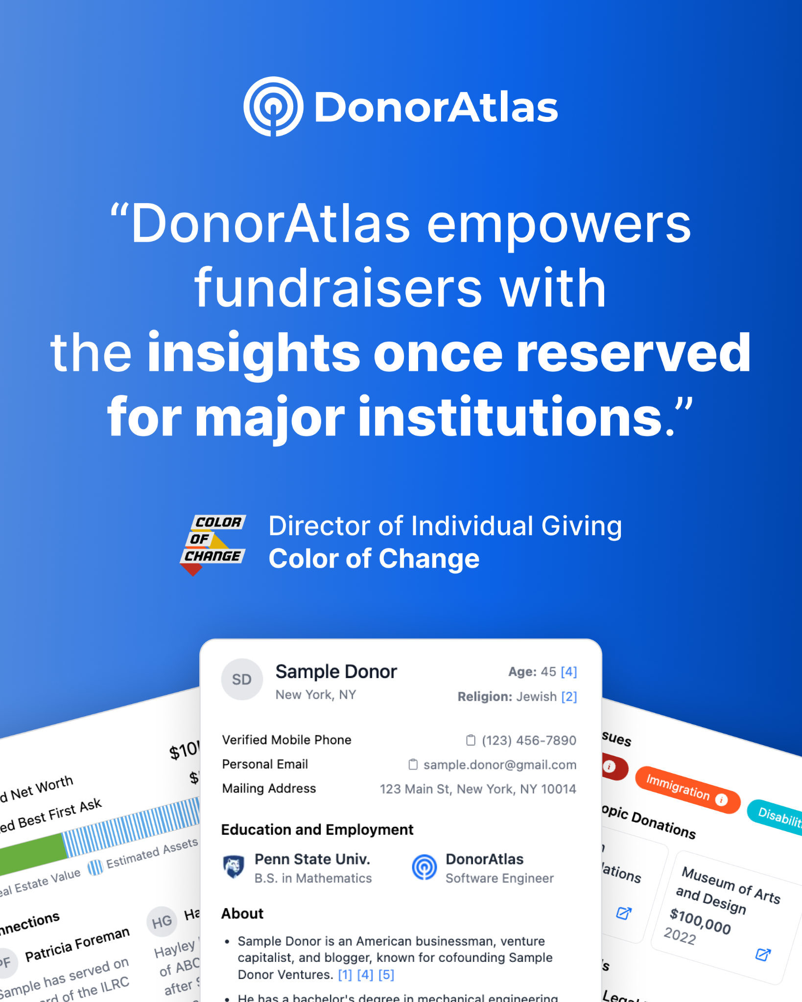 DonorAtlas Facebook ad