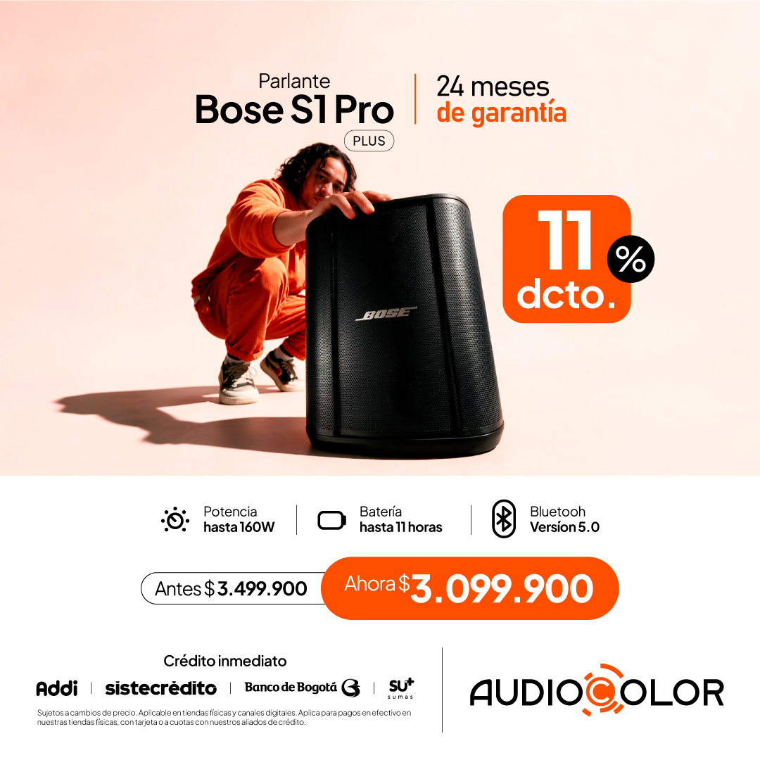AUDIO COLOR Facebook ad: Bose S1 Pro Plus con 14% OFF