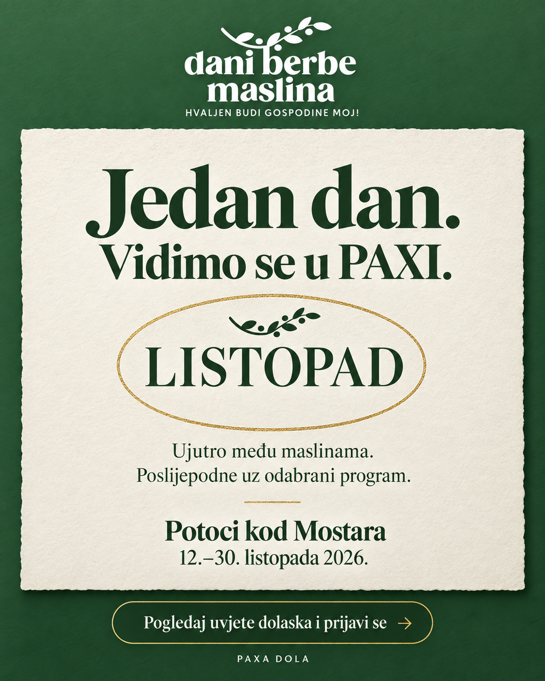 Paxa Dola Facebook ad: Dođi na dan među maslinama