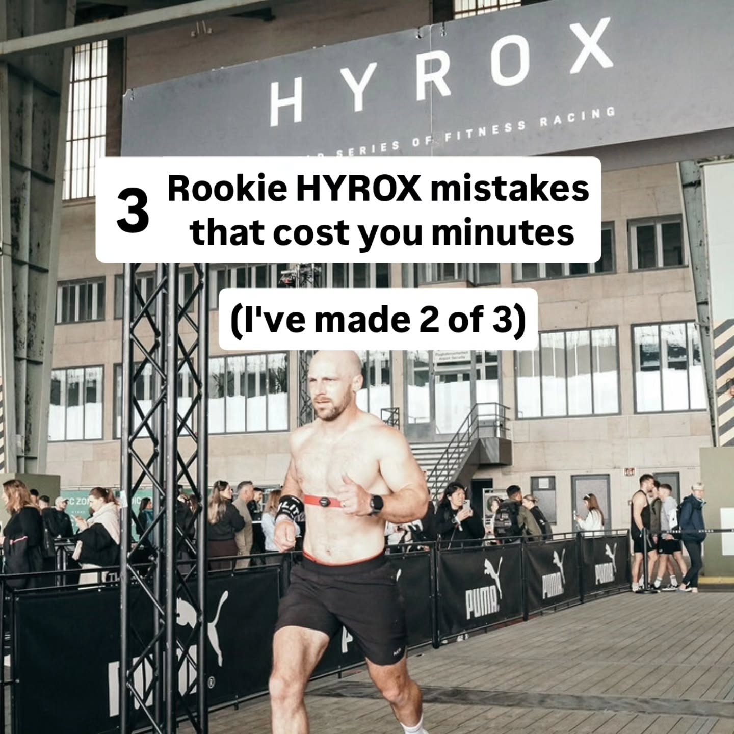 robfoster__ Facebook ad: 3 rookie HYROX mistakes that cost you minutes…