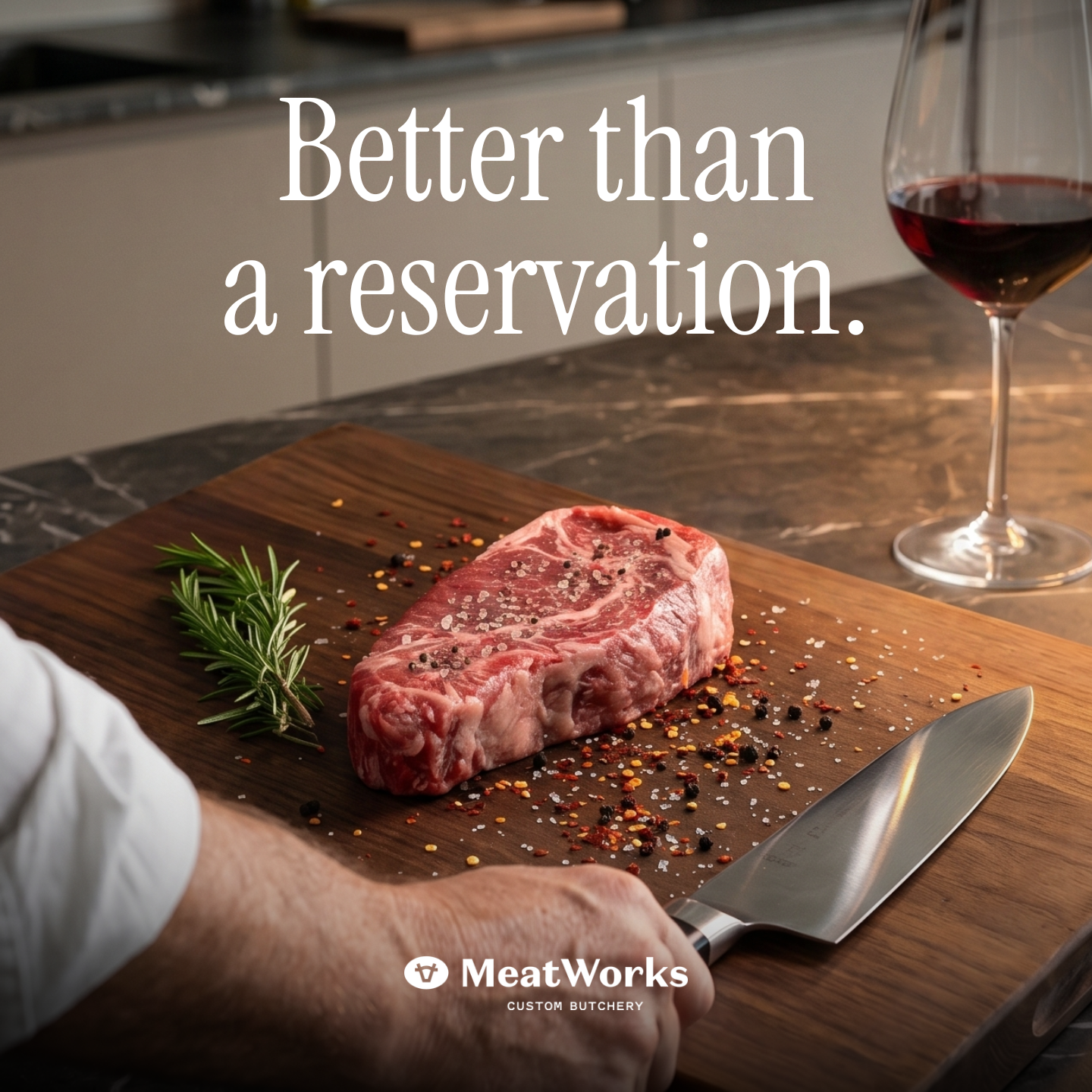 Meatworks Facebook ad: USDA Prime, Delivered