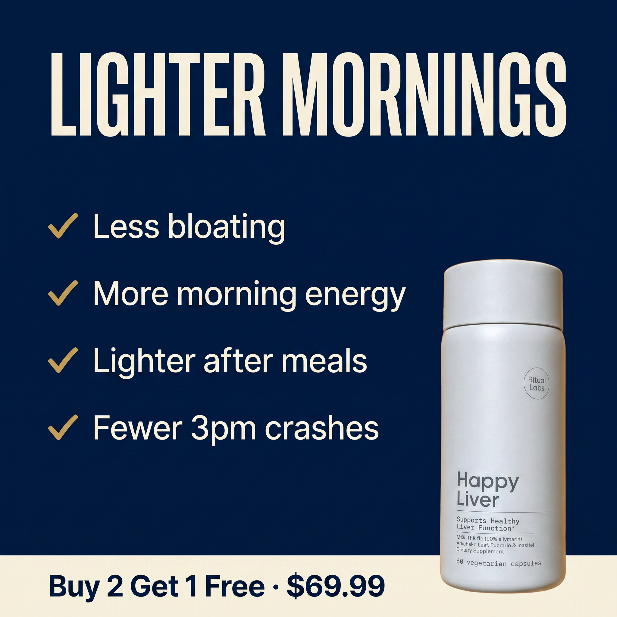 Ritual Labs Happy Liver Facebook ad: Support your liver today
