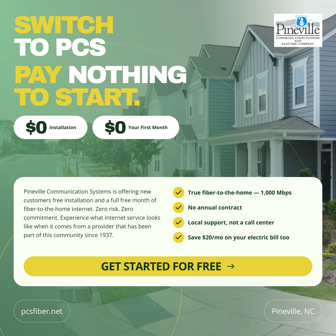 Pineville Communication Systems Facebook ad: Save $240/Year on Your Electric Bill