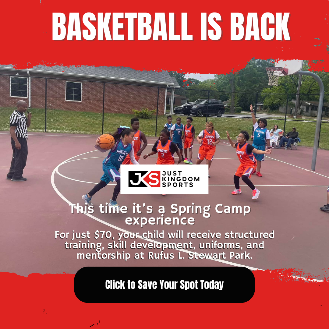 Just Kingdom Sports Facebook ad: Spring Basketball Camp 2026