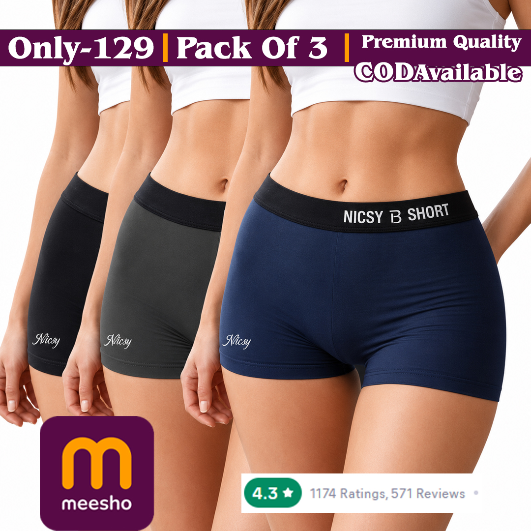 Zara fashion Facebook ad: Sirf ₹129 | Pack of 3 Premium Women's Shorts