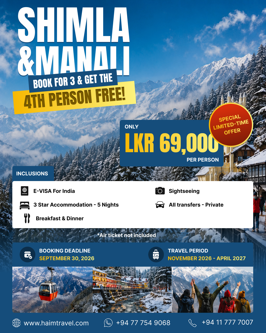 Haim Travel Facebook ad: Chat with us