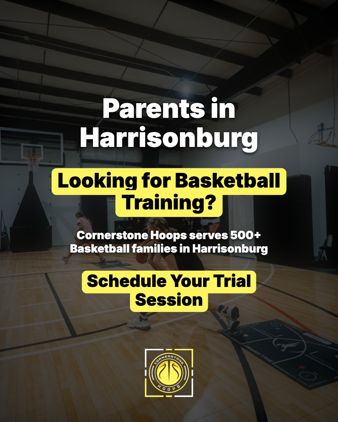 Cornerstone Hoops Facebook ad: Schedule a Trial