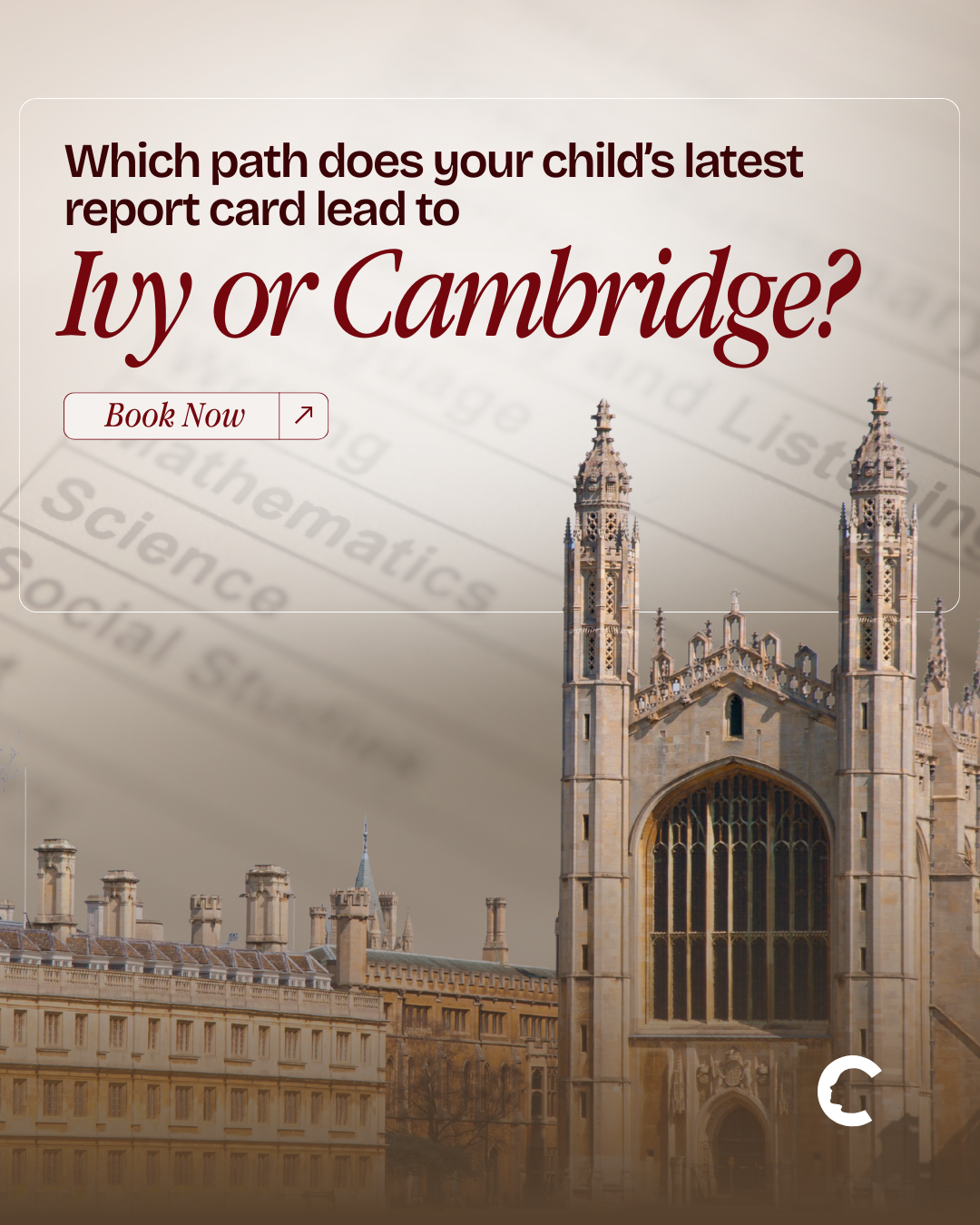 Crimson Education Facebook ad