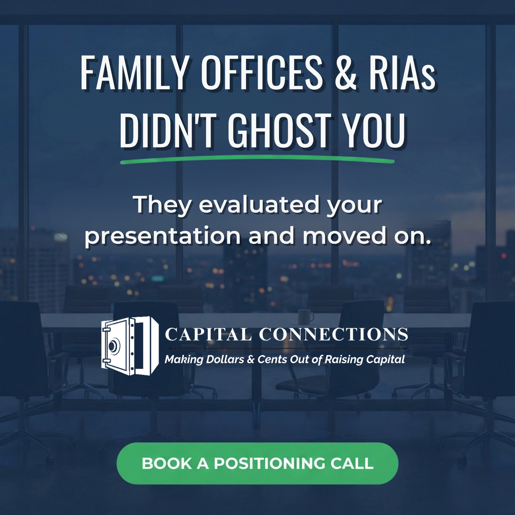 Capital Connections Facebook ad: They Didn't Ghost You. They Disqualified You.