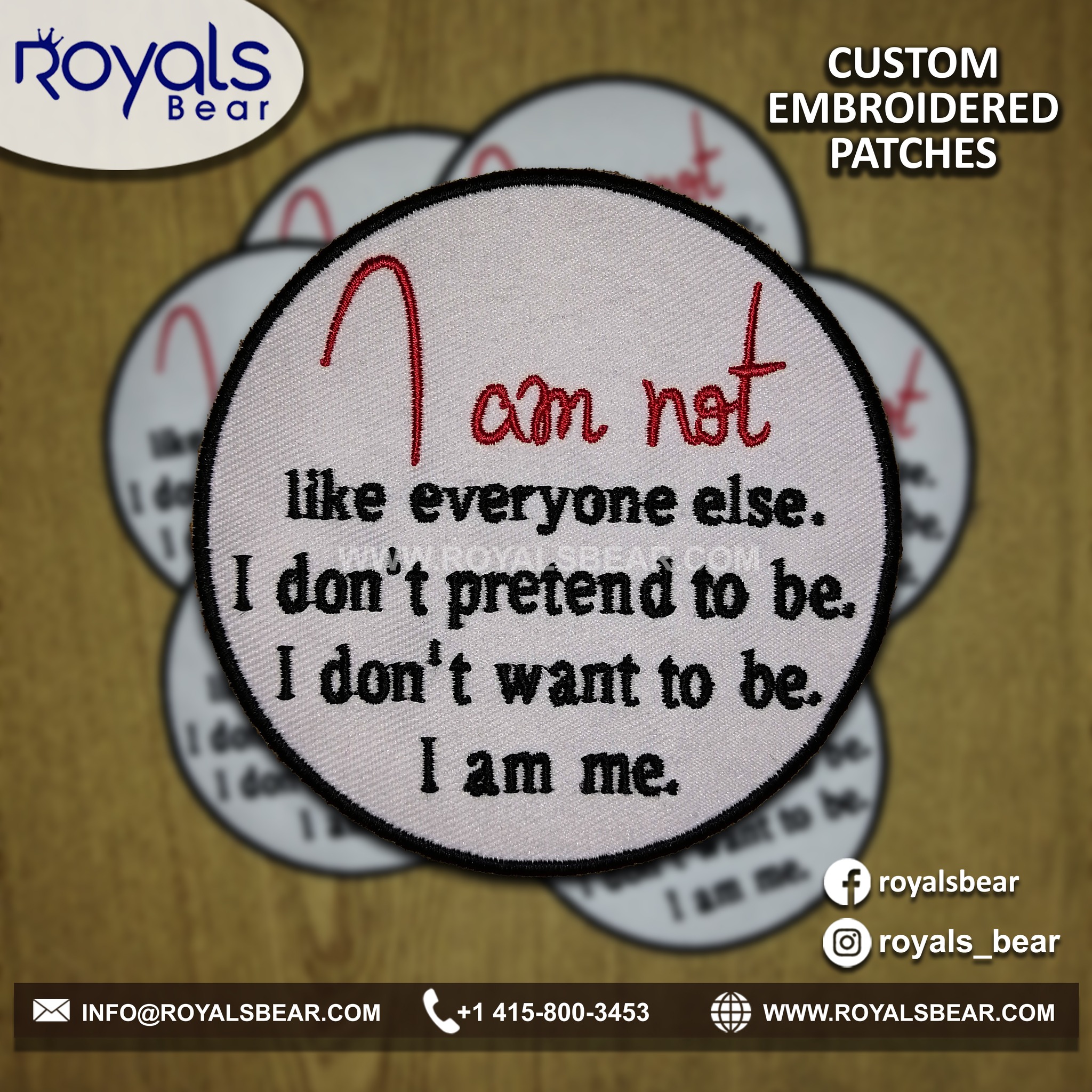 Royals Bear Facebook ad: Get Your Custom Patches at Unbeatable Wholesale Prices!