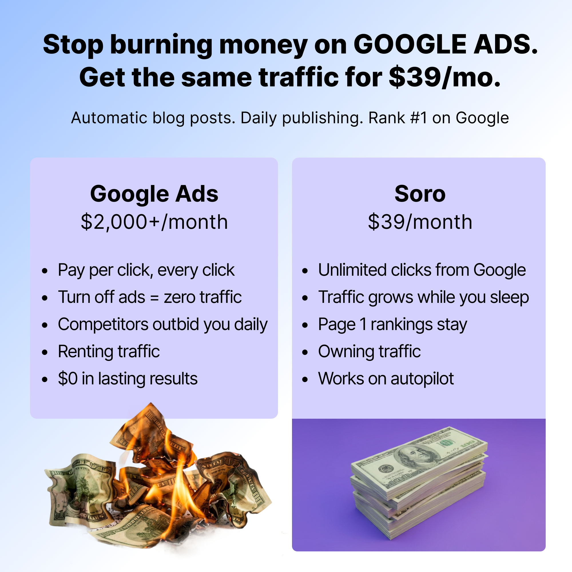 Soro SEO Facebook ad