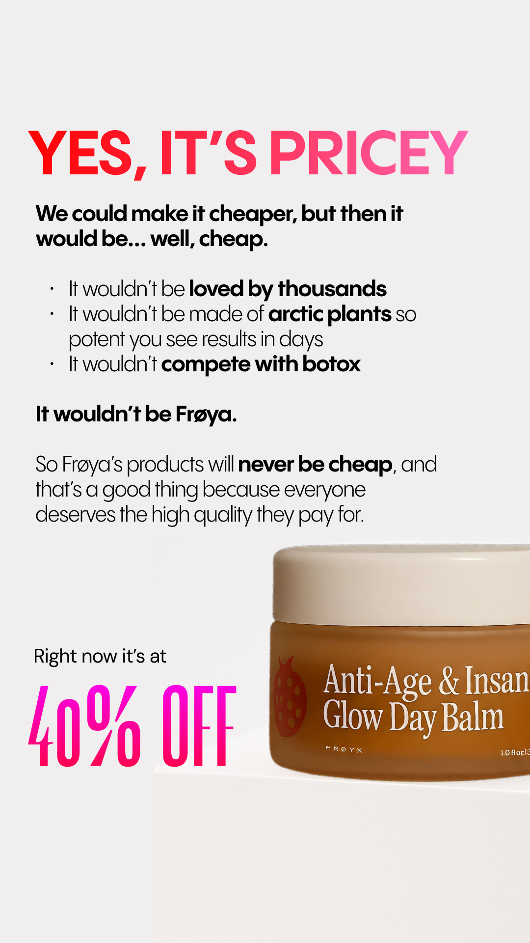 Frøya Organics Facebook ad