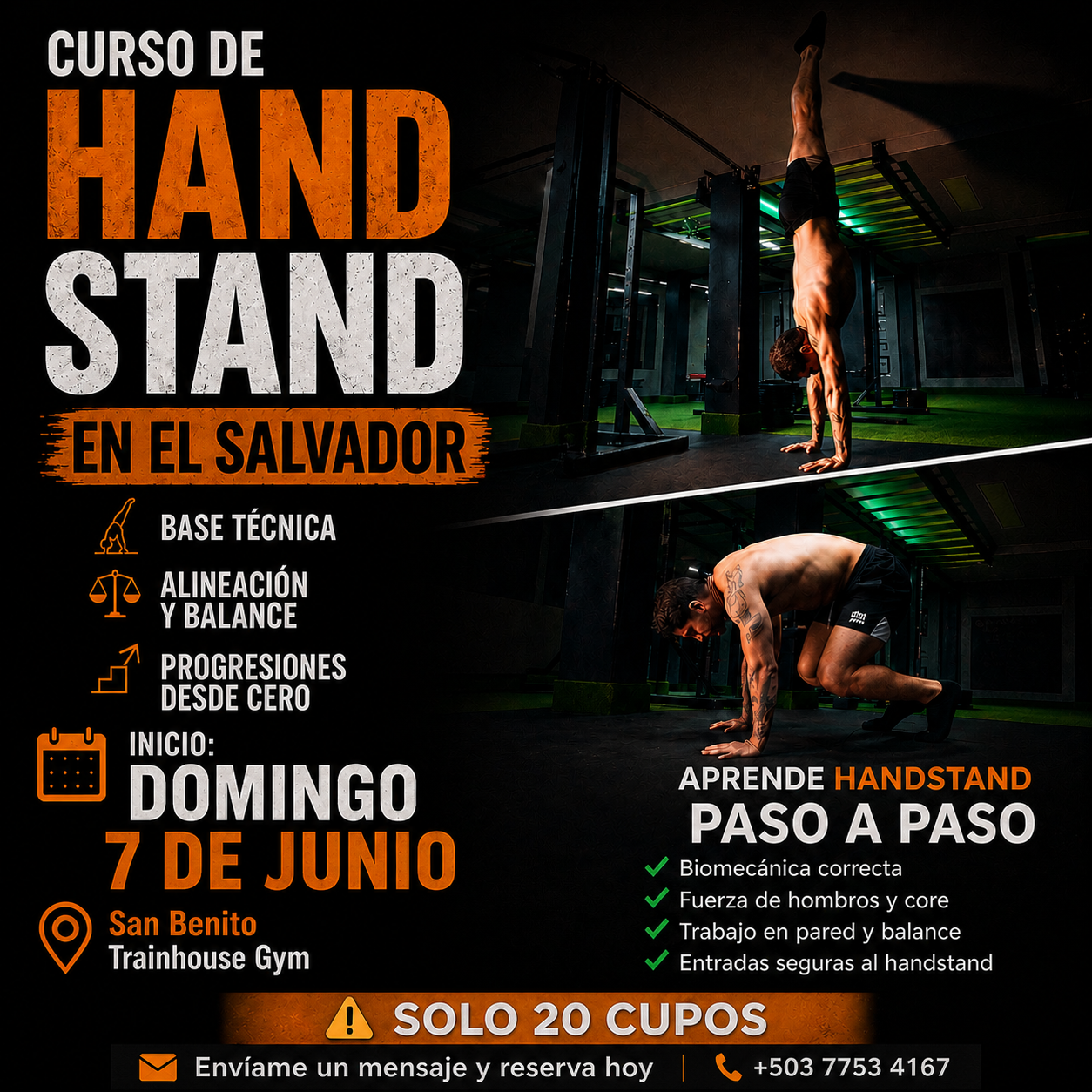 Guellerale calisthenic Facebook ad: RESERVAR MI CUPO