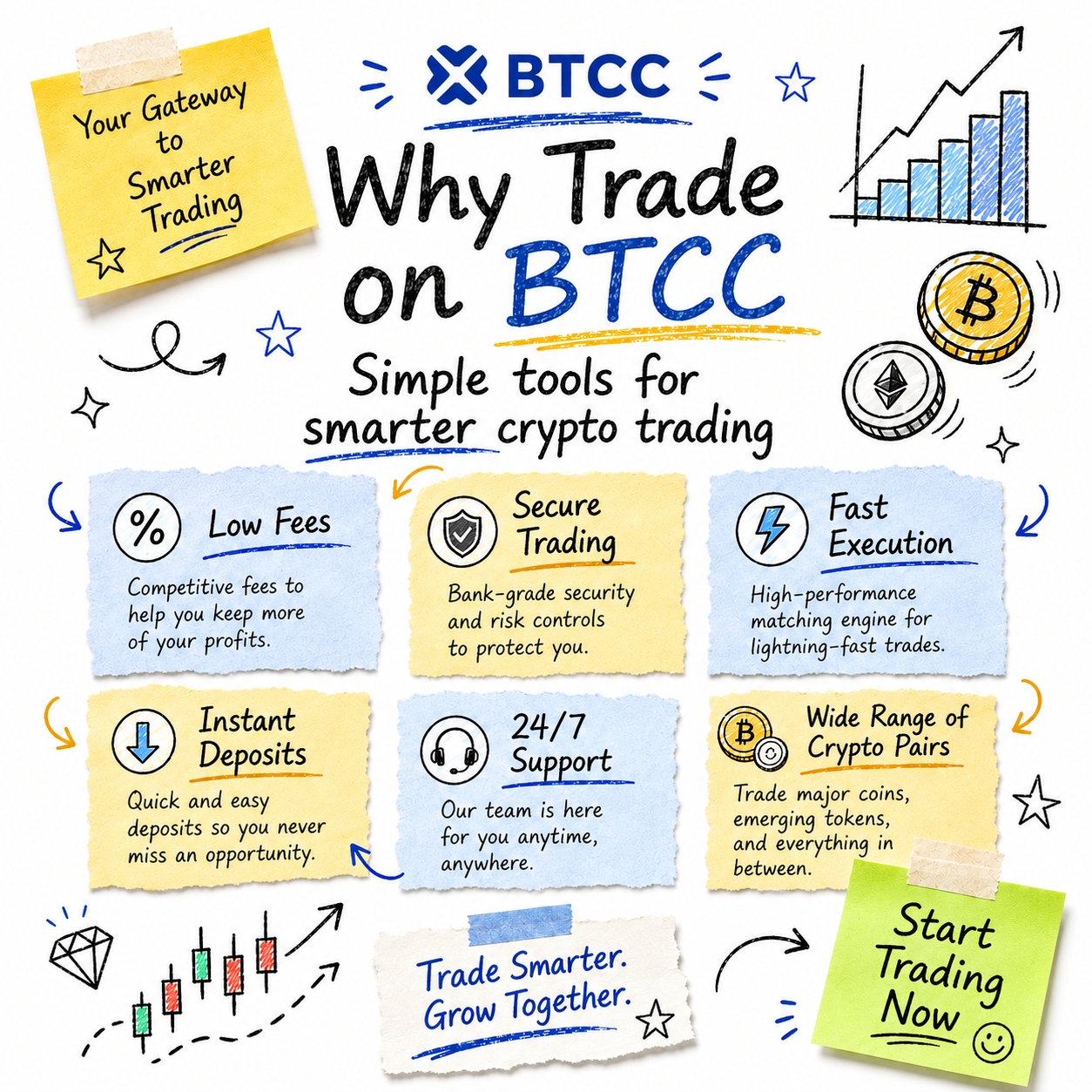 BTCC Exchange Facebook ad: Start your earning journey with just $200!