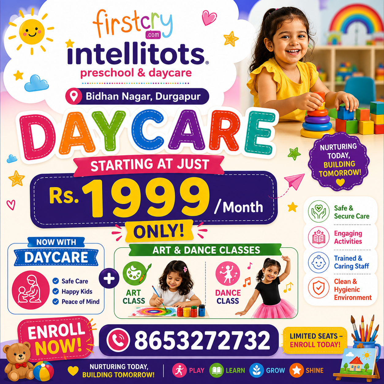 FirstCry Intellitots - Bidhannagar, Durgapur Facebook ad: Safe & Fun Daycare for Your Little Ones!