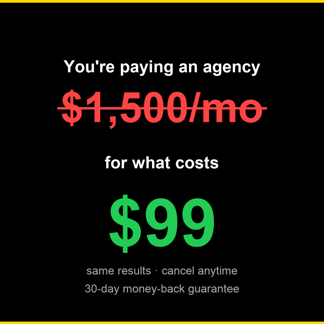 Local SEO Bot Facebook ad: Same results. 90% cheaper.