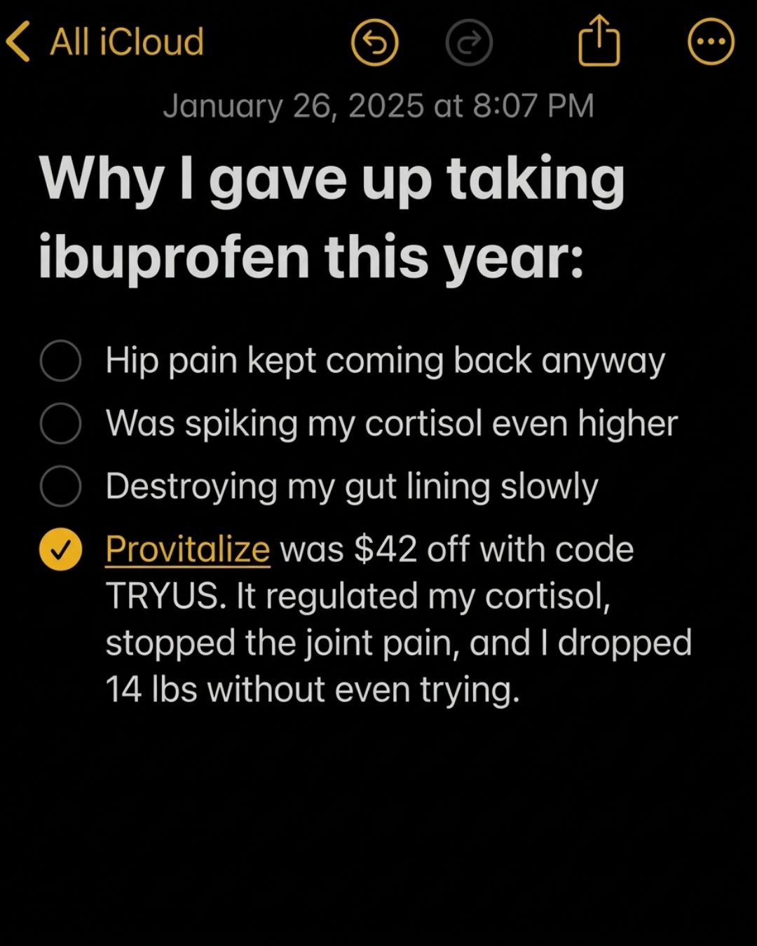 Provitalize Probiotics by BB Company Facebook ad