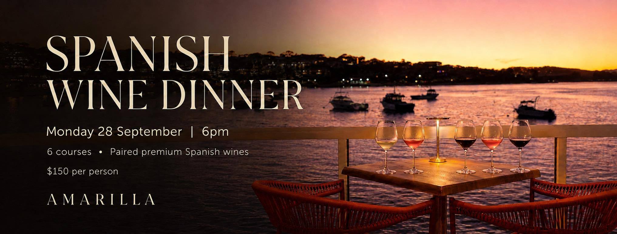 Amarilla Facebook ad: A Six-Course Journey Across Spain | Spanish Wine Pairing…