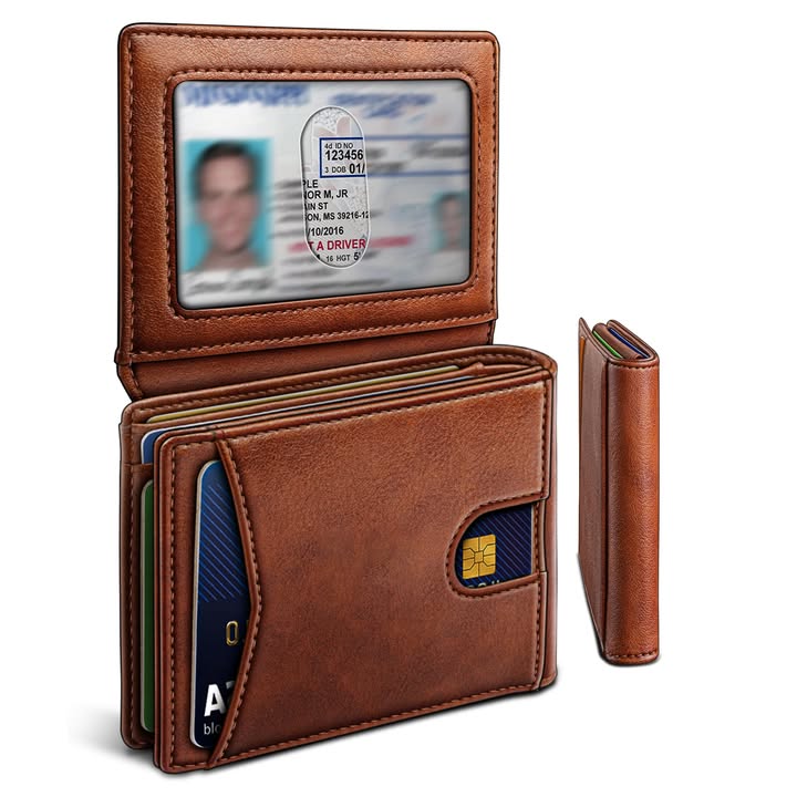 Fresheight.EI11 Facebook ad: Slim Leather Wallet Front Pocket Card Holder Gift For Men…