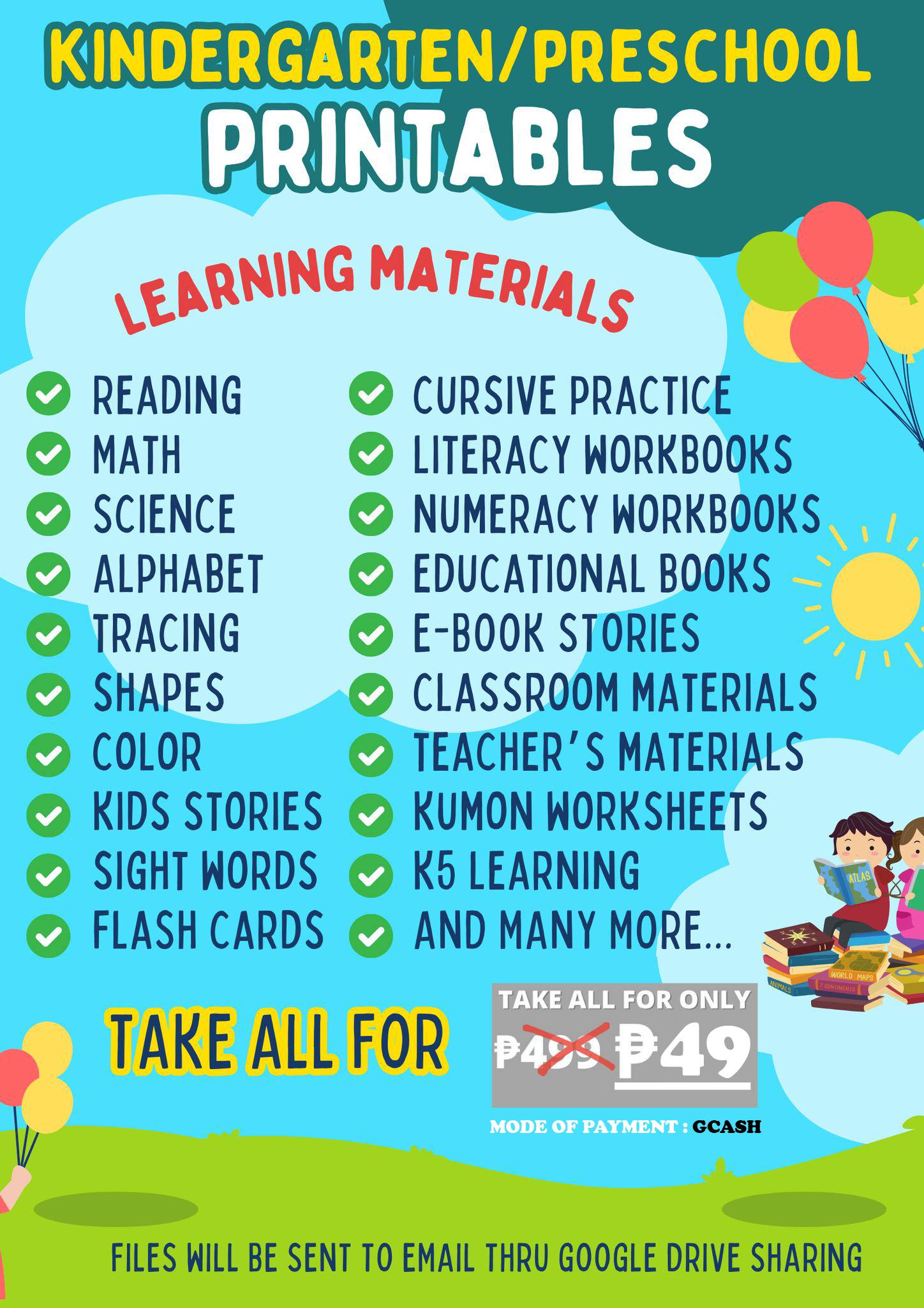 Kindergarten Learning Materials Facebook ad