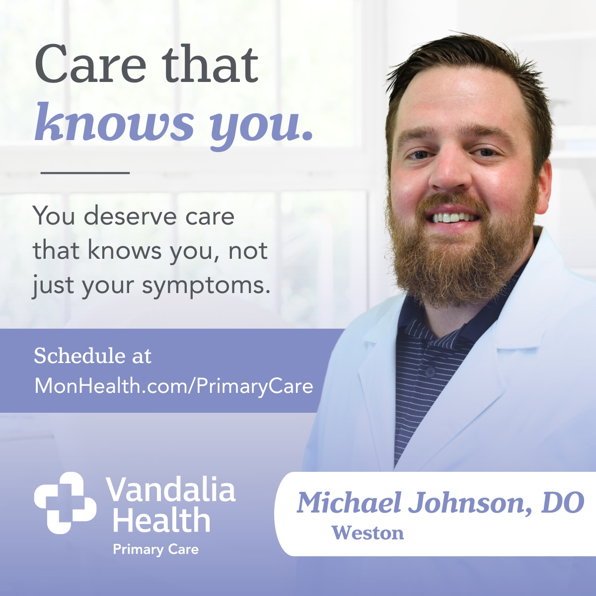 Mon Health Facebook ad: Schedule an appointment