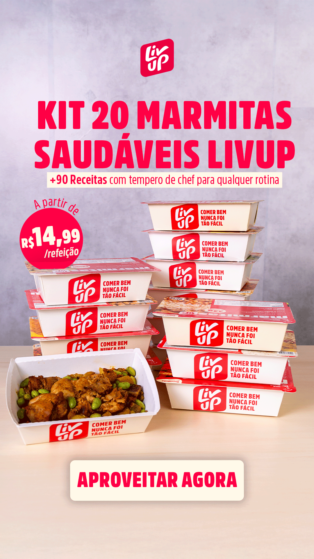 Liv Up Facebook ad: Sua rotina merece praticidade.