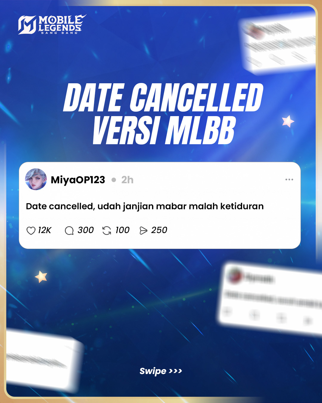 Mobile Legends: Bang Bang Facebook ad: Ikutan trend date cancelled versi MLBB nih, gaes