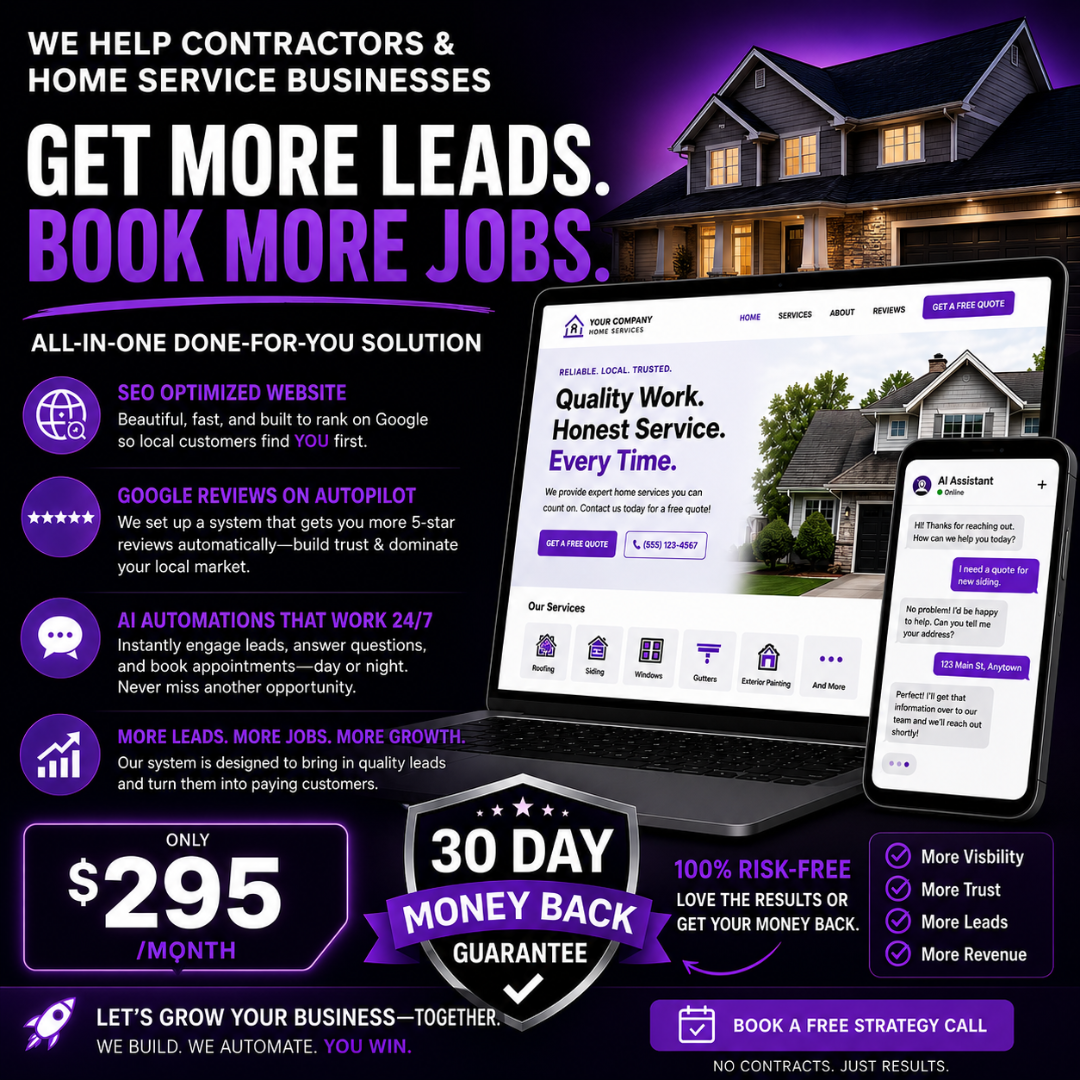 AZO Media Facebook ad: CONTRACTORS Get Your FREE Website